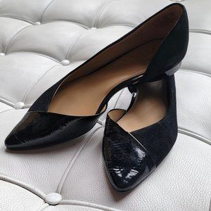 Aldo, Black, Patent Leather, Pointed-toe Flats, size 8